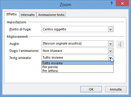 Figura 1: animazione del testo