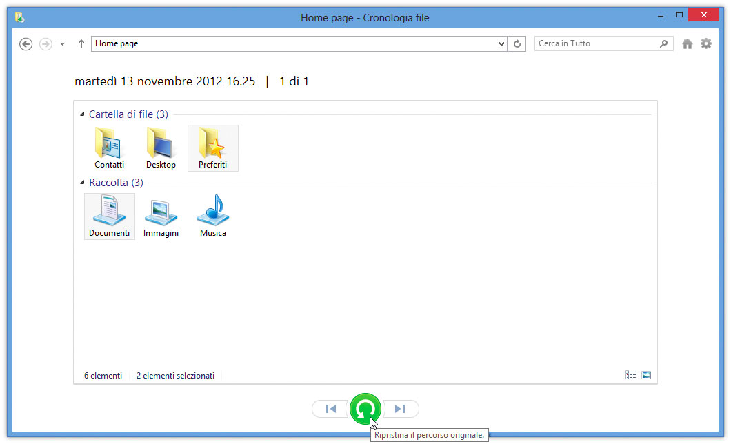 Figura 5: ripristino dei file