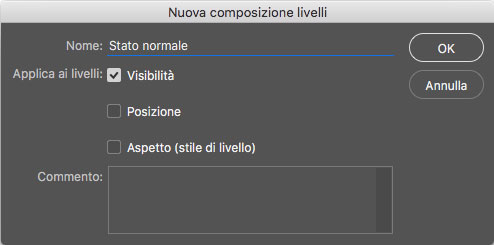 Figura 2: la finestra per aggiungere una composizione di livelli