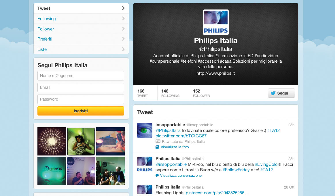 Figura 1: Philips ha premiato l’utente Twitter più creativo ai Tweet Awards per promuovere la sua nuova linea di coloratissime lampade