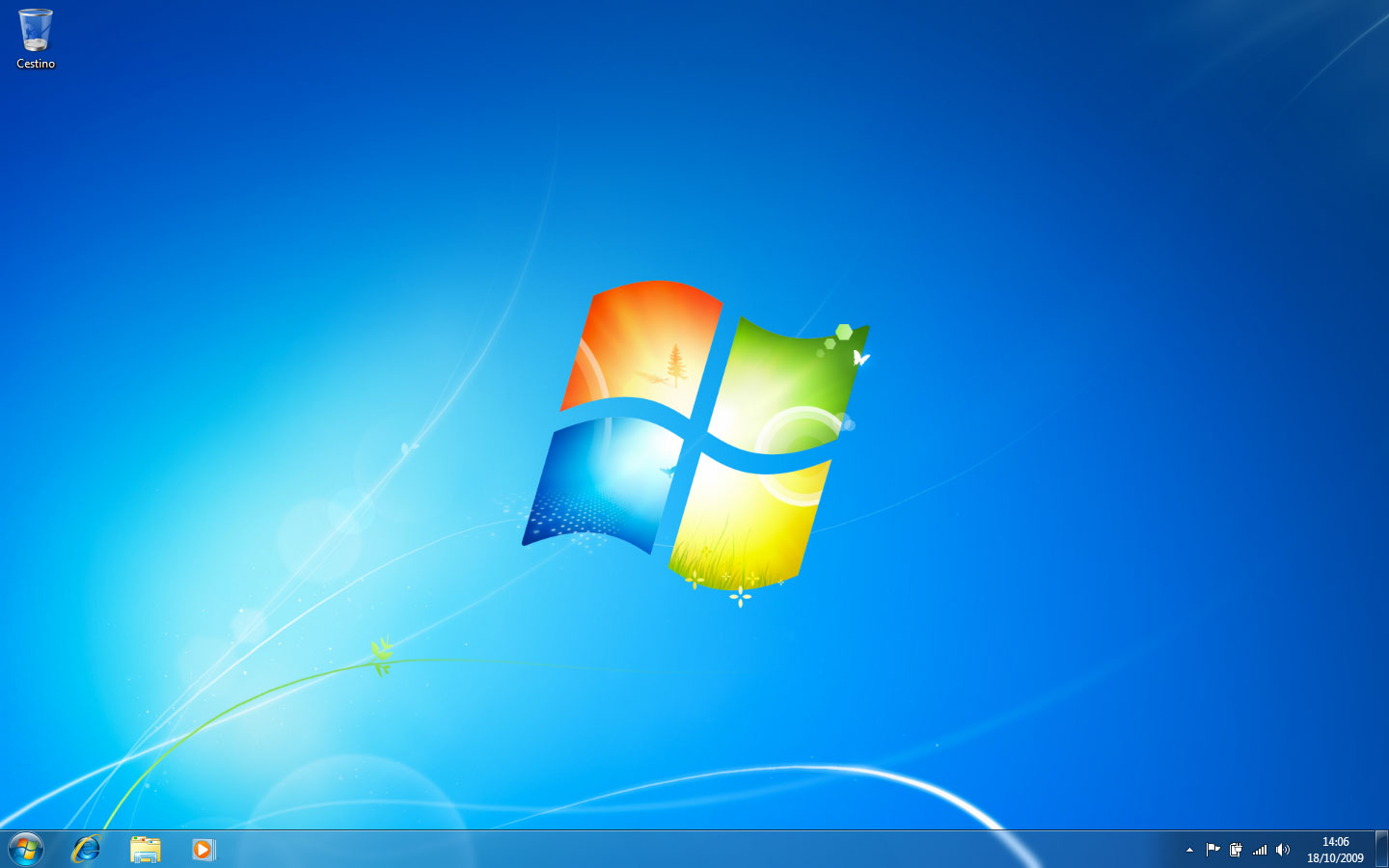 Figura 1: il desktop di Windows 7 appena installato