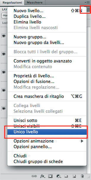 Figura 26: riportare il lavoro su un unico livello