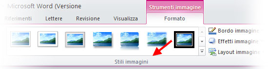 Figura 1: il gruppo Stili immagini