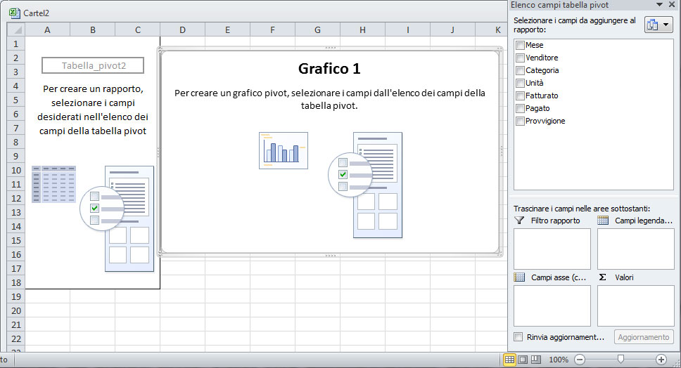 Figura 2: la struttura vuota del grafico pivot