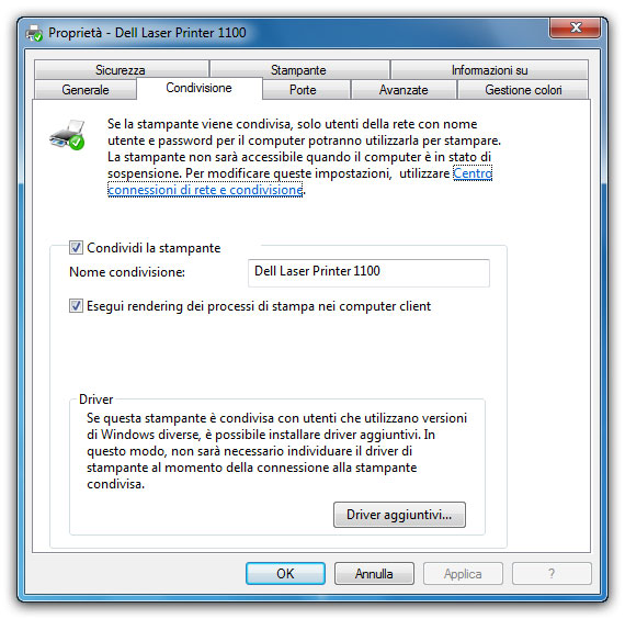 Windows Vista Condivisione Stampante Laser