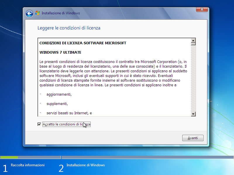 Figura 3: si ricordi che Windows 7 può essere installato solamente su un computer