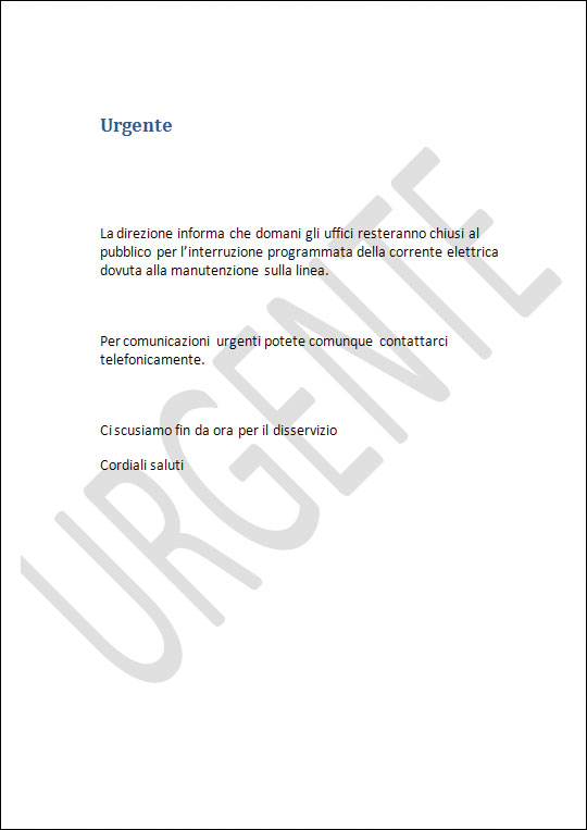 Figura 4: una pagina con una filigrana preimpostata