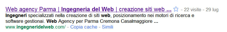 Figura 2: come appare il tag <title> in una ricerca effettuata in Google