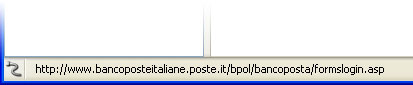 Figura 4: sfruttando una semplice falla i truffatori possono far mostrare nella barra di stato l’indirizzo di Poste Italiane