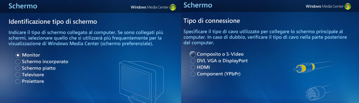 Figura 8: impostazioni dei dispositivi in Windows Media Center