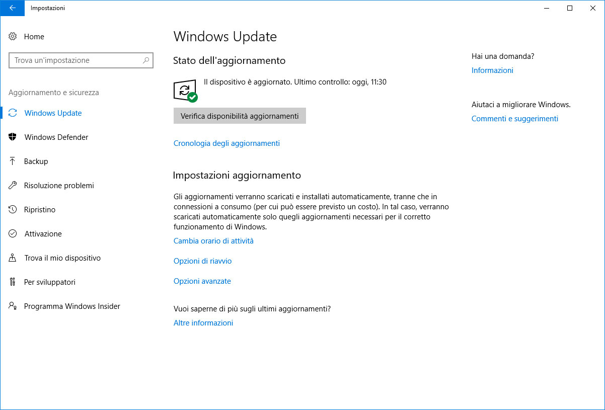 Figura 1: la finestra di Windows Update
