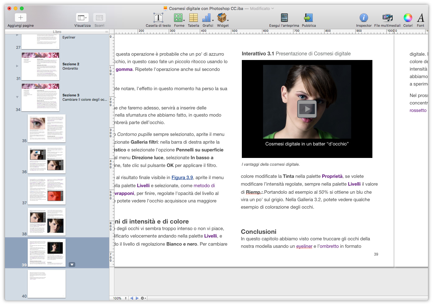 Figura 10: la presentazione di Keynote è stata inserita in iBooks Author