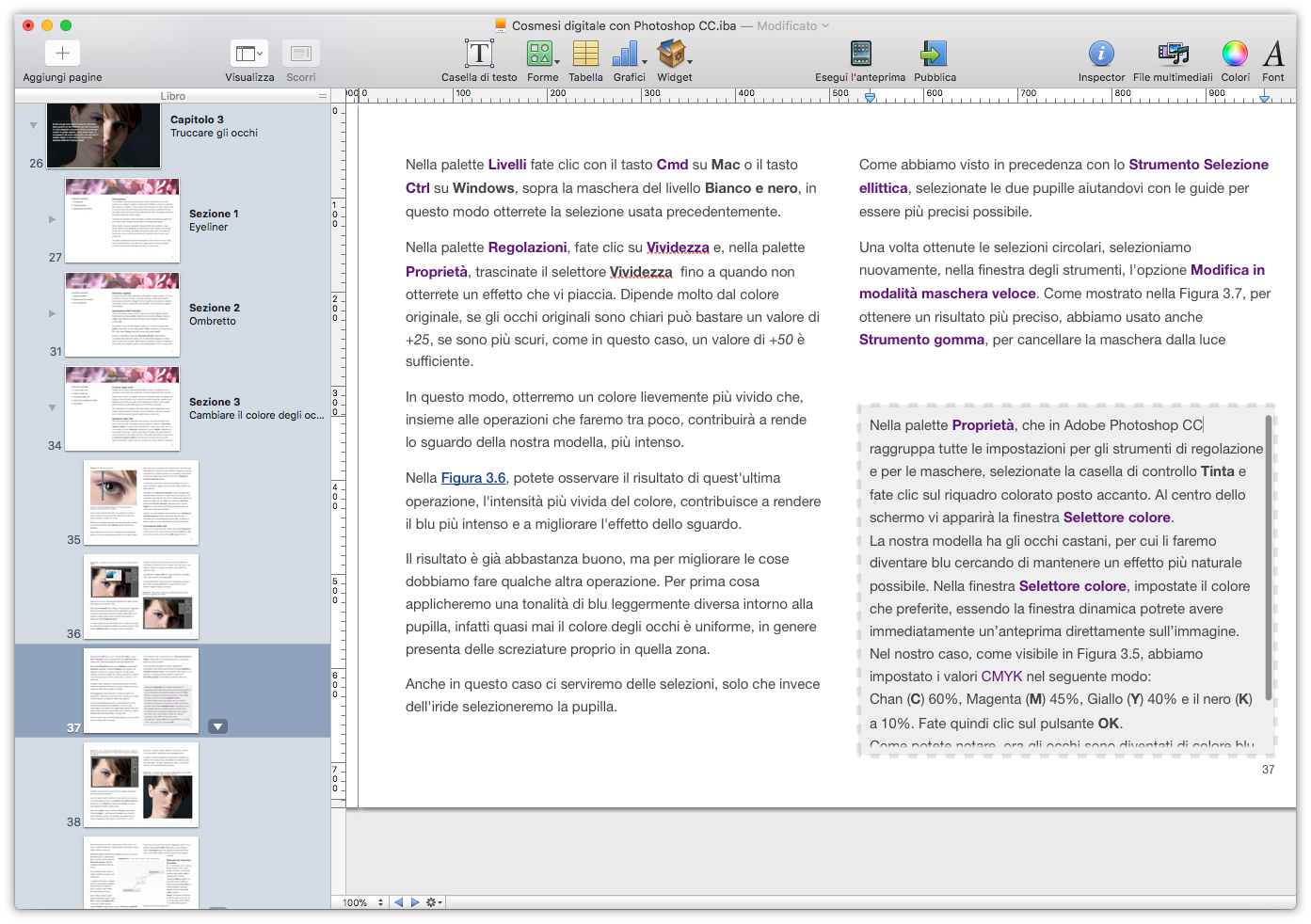 Figura 12: un esempio di barra di scorrimento in iBooks Author