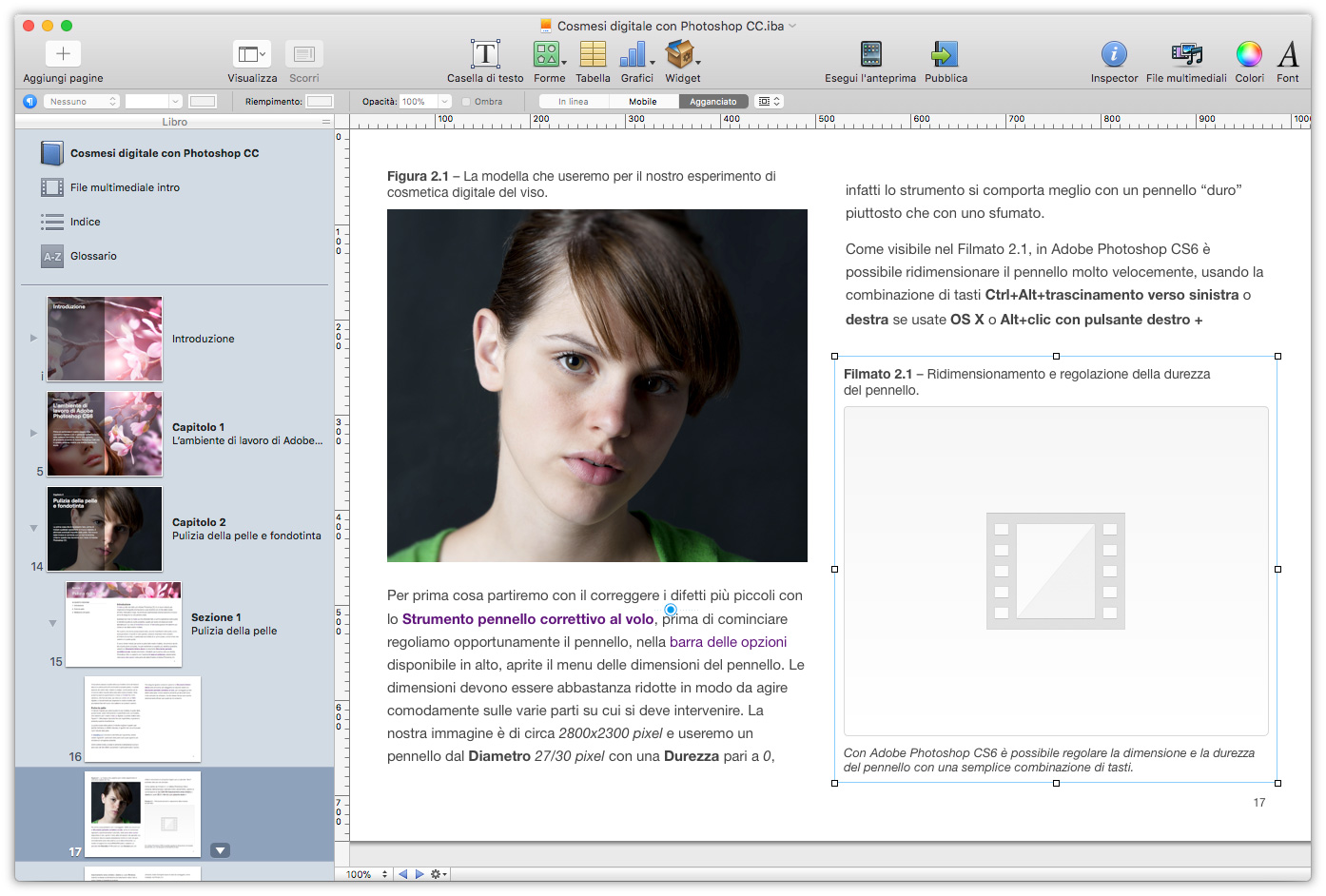 Figura 2: il segnaposto per l’inserimento dei filmati in iBooks Author